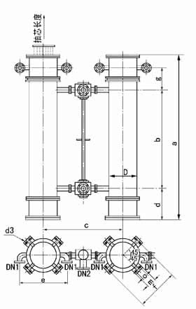 SGLL立式雙聯(lián)油冷卻器示意圖